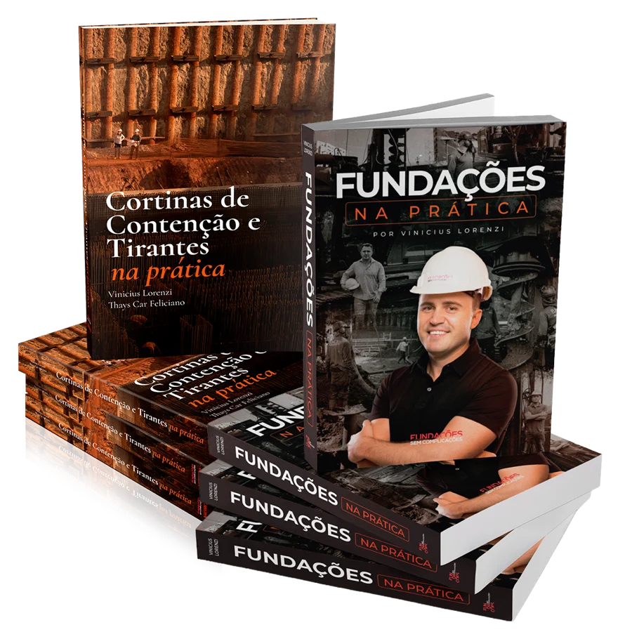 Capa do combo — livros Cortinas de Contenção e Tirantes + Fundações na Prática